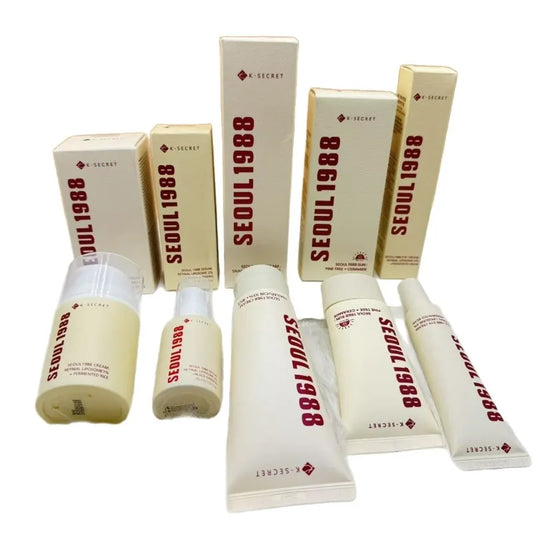 K-secret Seoul 1988 Essence/4% Firming Eye Cream/Sunscreen Snail Cream/Face Cleanser Shrinks Pores and Brightens Skin Tone