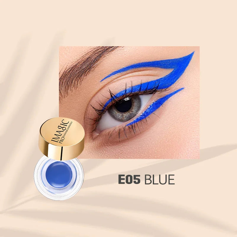 IMAGIC 3-Color Gel Eyeliner Waterproof Quick Dry Long-lasting EyeLiner Cream With Brush Professional Cosmetic Black/White/Blue