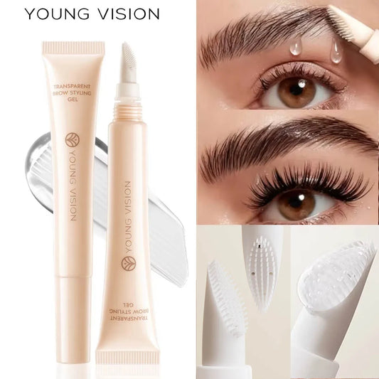 YOUNG VISION 3D Brow Gel Waterproof & Smudge-Proof Silicone Brush Tip Long-Lasting Hold All-Day Wear Defined eyebrow gel