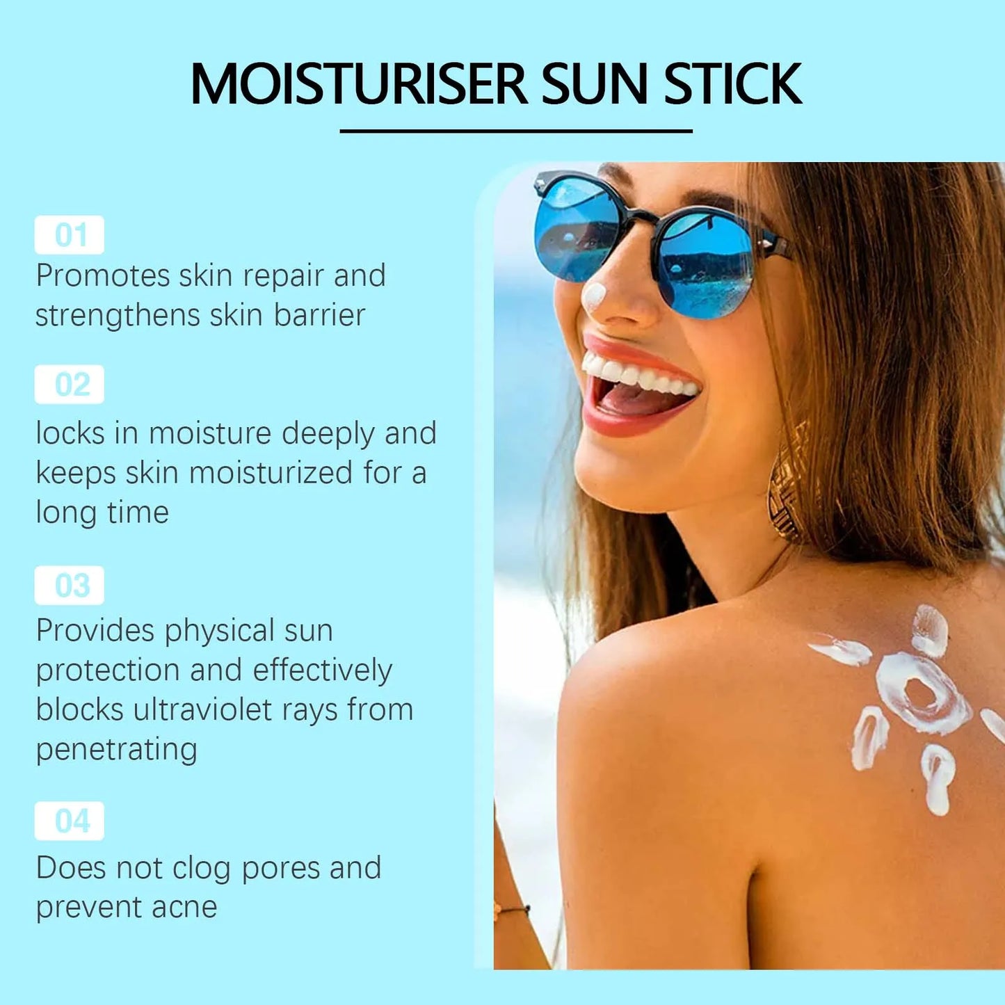 EELHOE 20g Centella Sunscreen Cream Stick SPF 50+ Long-lasting Anti-UV Deep Moisturizer Collagen Protector Isolation Facial Care