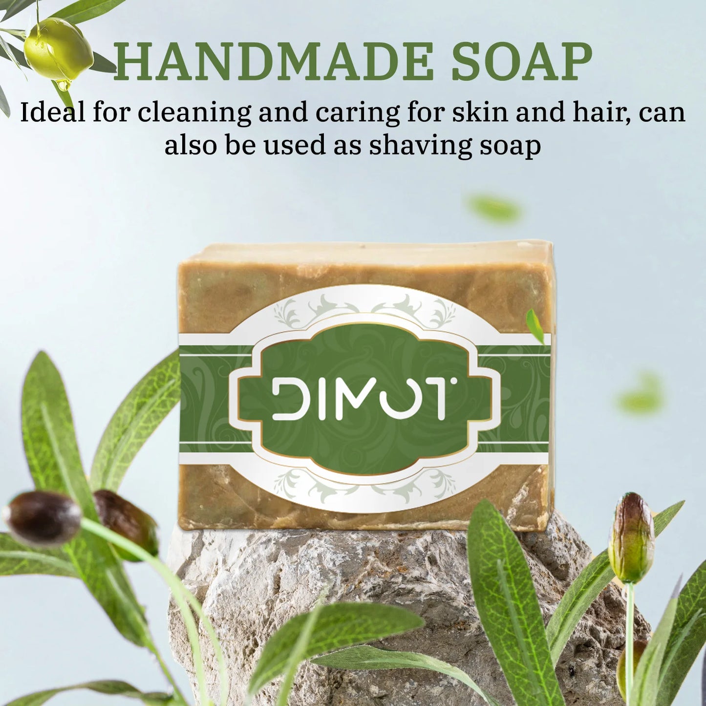 Gentle Olive Oil & Laurel Soap Bar 200g - Handmade, Natural for Face, Body & Hand, Plant-Based Cleansing, All Skin Types