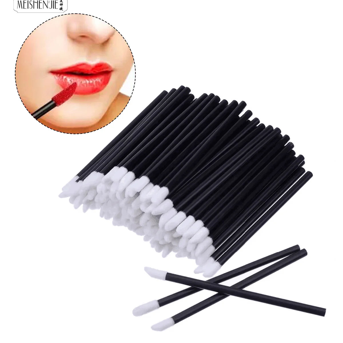 Lip Brush 5/100 Pcs Eyelash Brushes Applicators for Makeup Lip Brushes Lip Gloss Stick Lipstick Wands Set Cosmetic Makeup Tools