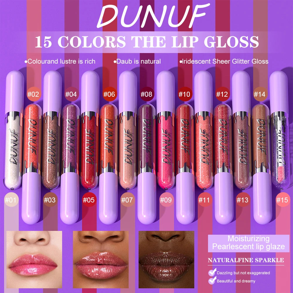 Lip Gloss Lip Oil Set, Glitter Lipstick Shimmer Moisturizing Hydrating Waterproof Non-sticky, Deep Red, Y2K Makeup Christmas