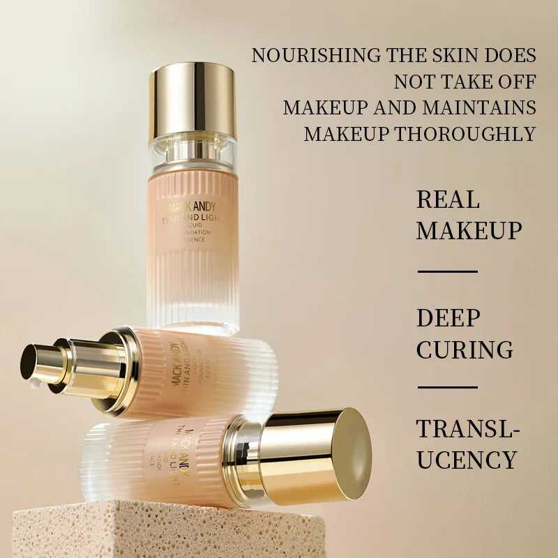 MACKANDY Serum Liquid Foundation Long-lasting Makeup, Full Coverage with Matte Finish, Radiant Formula for All Skin Types Vegan
