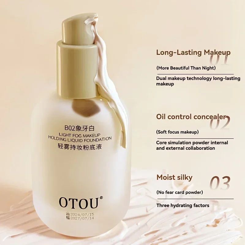 OTOU 30ml Liquid Foundation Concealer Long-Lasting BB Cream Waterproof Suitable for Dry to Oily Skin Brightening Skin Care