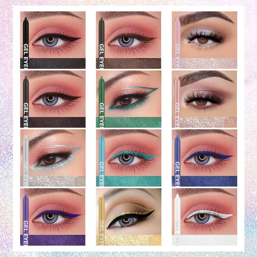 Eyeliner Set, Long-Lasting, Long-Lasting, Anti-Smudge-Proof Eyeliner, Waterproof, Sweat-Proof, Non-Removable, Beginner's One-Stroke Molded Eyeliner Set