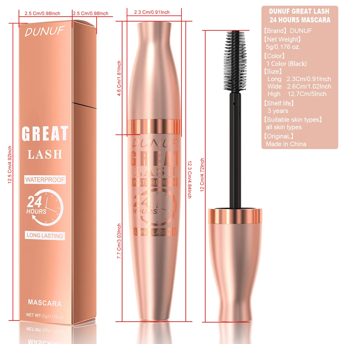 1pc/2pc/5pc/set Waterproof Black Mascara Lengthening Curling Long-lasting Volumizing Smudge-proof Y2K Daily & Party Makeup Gift