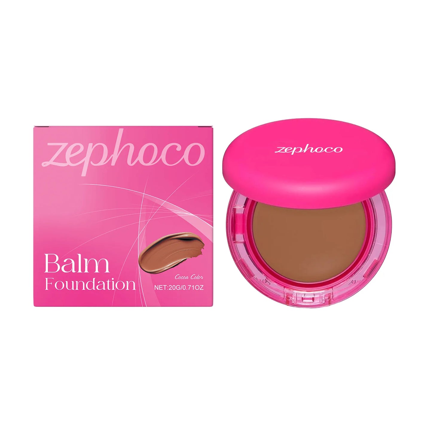 Zephoco Balm Foundation 4 Color Long Lasting Oil Control Age-Defying Matte BB Cream Foundation High Coverage Makeup Products 20g