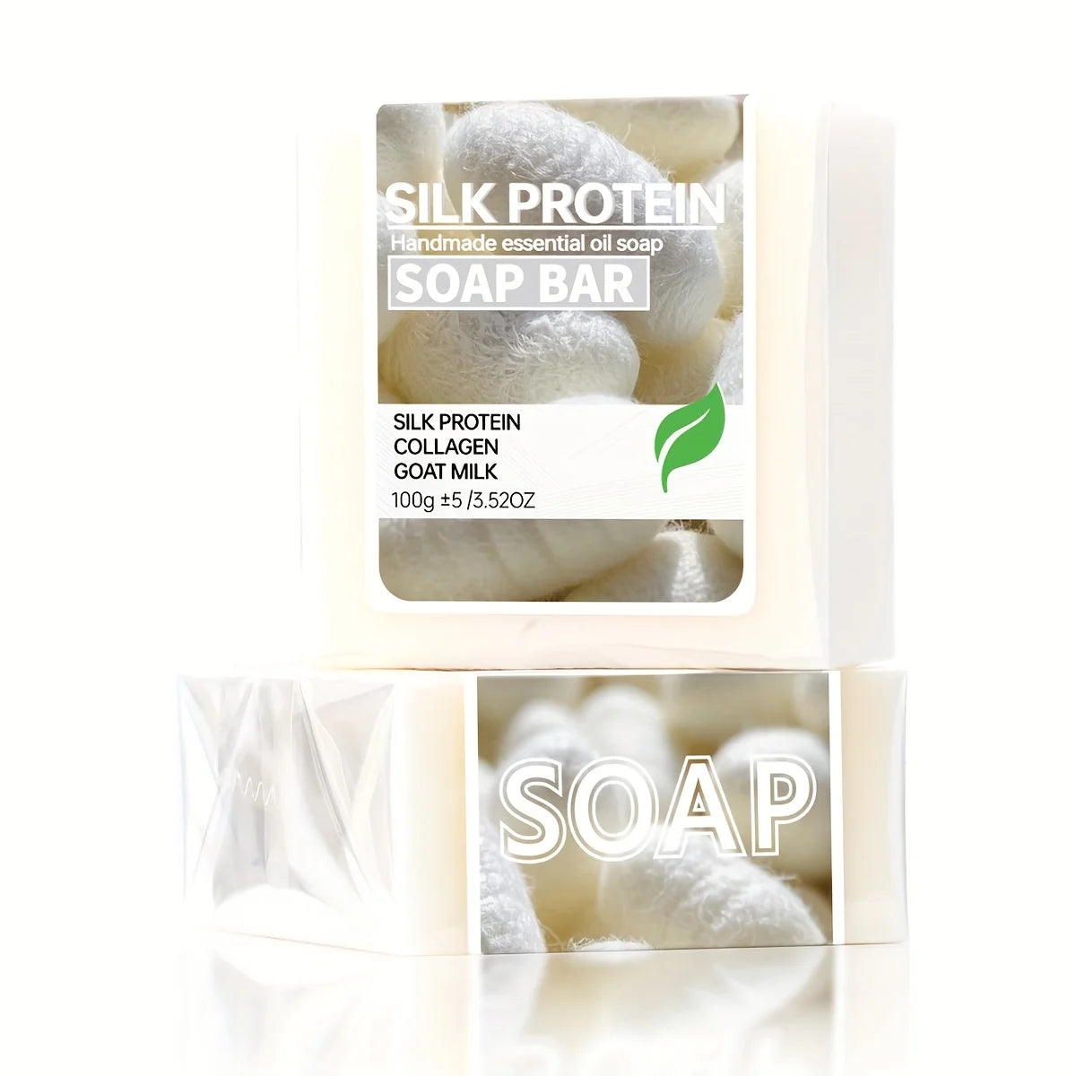 2Pcs/Silk Protein Drawing Soap Goat Milk Moisturizing Cleansing Soap Collagen Soap