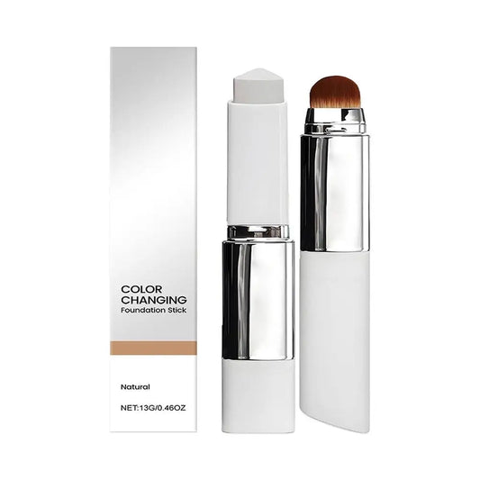 2-in-1 Color-Changing Foundation Stick Liquid Lightweight Moisturizing Brightening Foundation Color Changing For All Skin Types