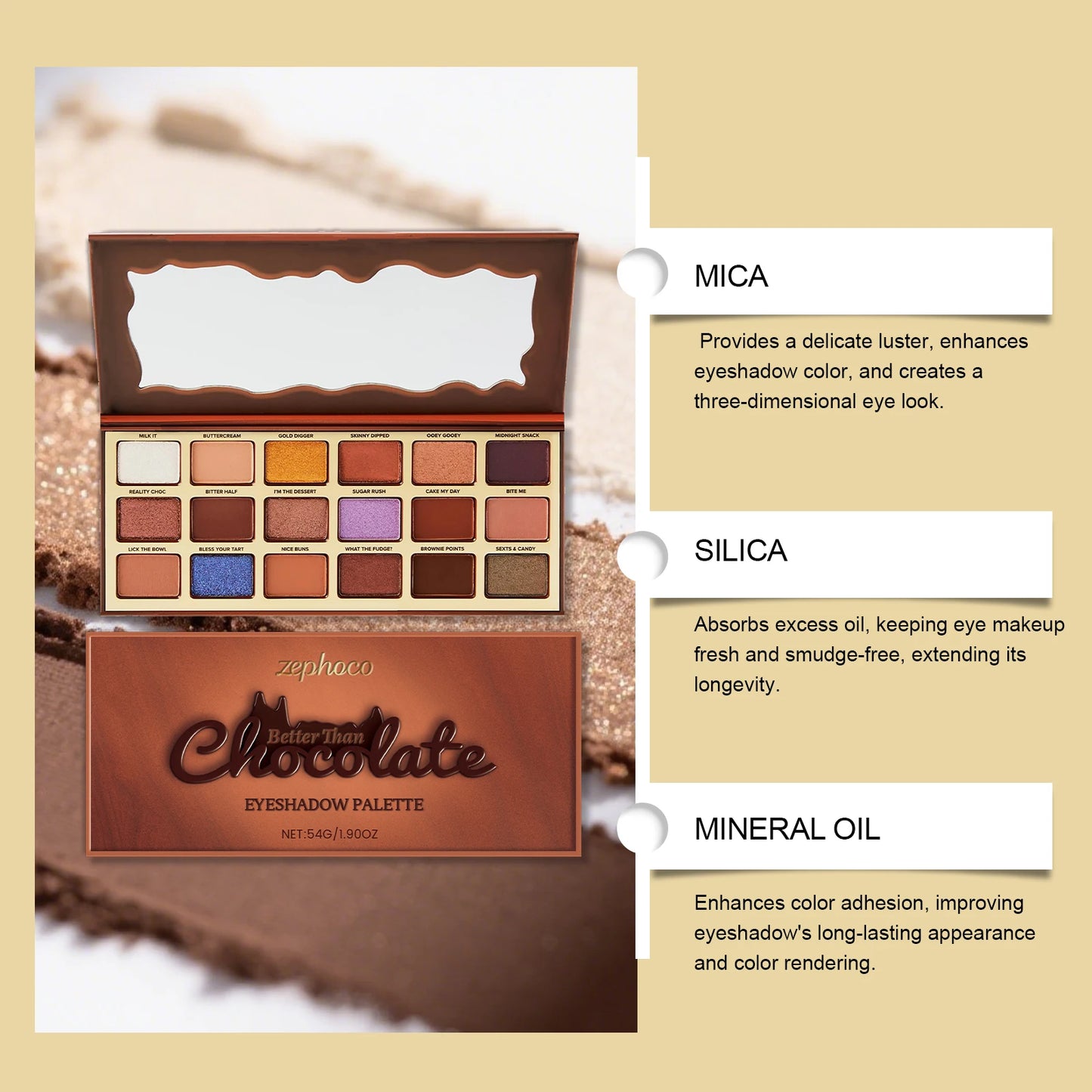 Chocolate Eyeshadow Palette Matte Shimmer Neutral Brown Tones Makeup Palette Highly Pigmented Daily Wear Makeup Cool Tones