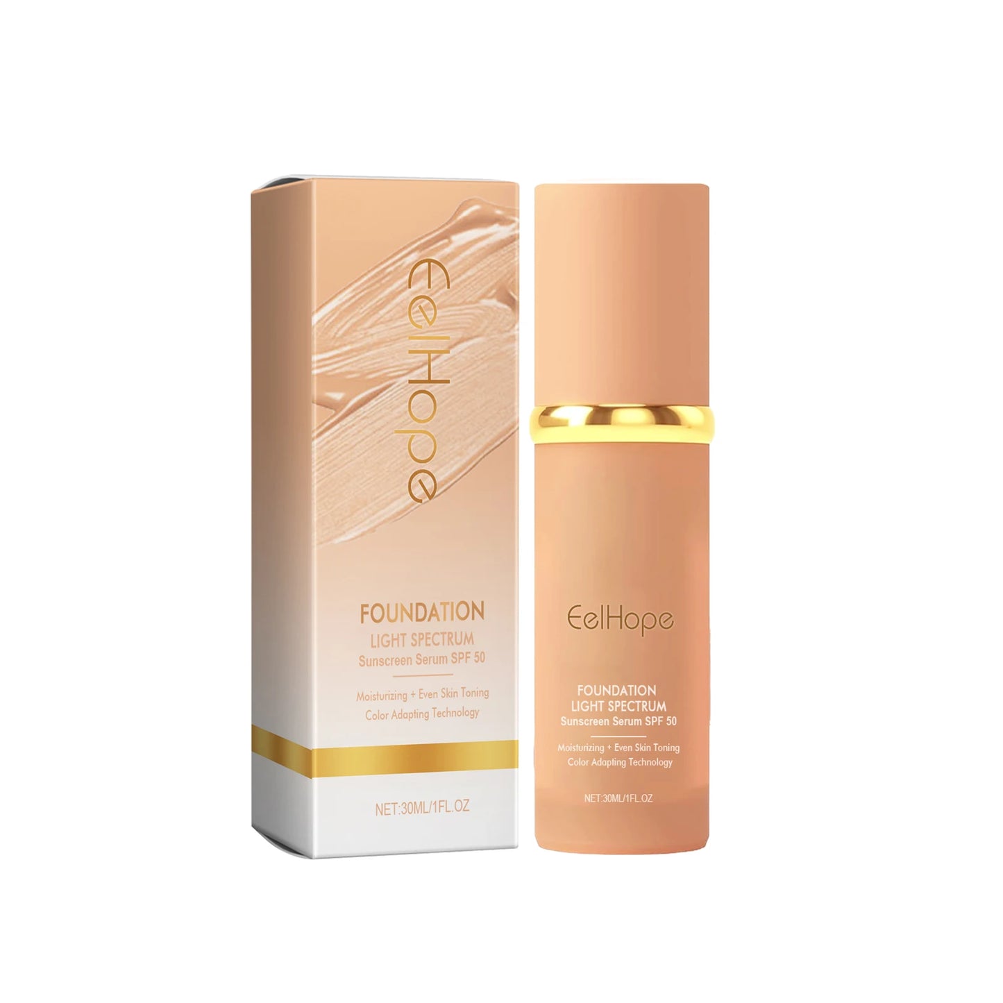 Color Changing Foundation Light Spectrum Sunscreen Serum SPF 50 Concealer Full Coverage Moisturizing Face Makeup Base Cosmetics