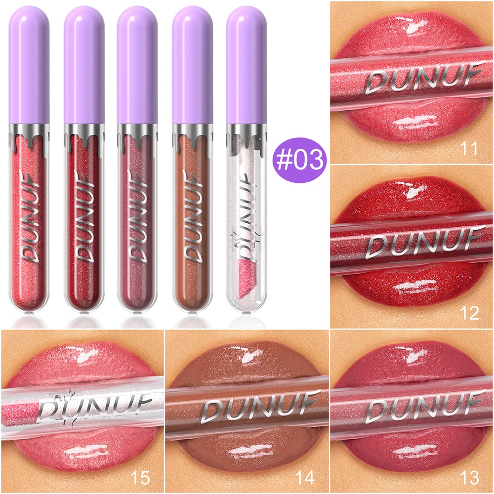 Lip Gloss Lip Oil Set, Glitter Lipstick Shimmer Moisturizing Hydrating Waterproof Non-sticky, Deep Red, Y2K Makeup Christmas